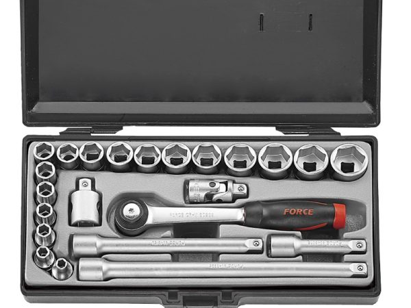 FORCE 23PC 3/8"DR. 12PT SOCKET COMBINATION SET (6-22MM)