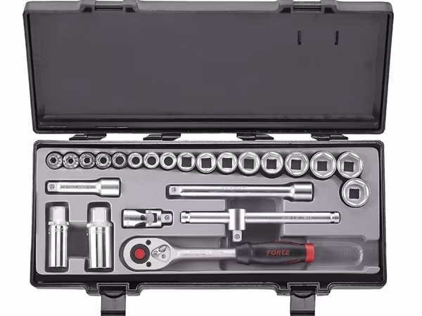 FORCE 24PC 3/8"DR. SURFACE SOCKET COMBINATION SET (6-22MM) 72TEETH