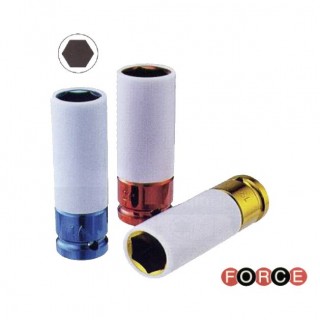 FORCE 1/2" 6pt. Imp. Socket (colored) 24mm