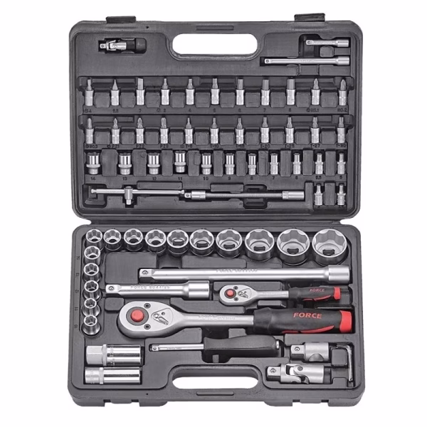 FORCE 68PC 1/4" & 1/2" DR. S.F. SOCKET COMBINATION SET
