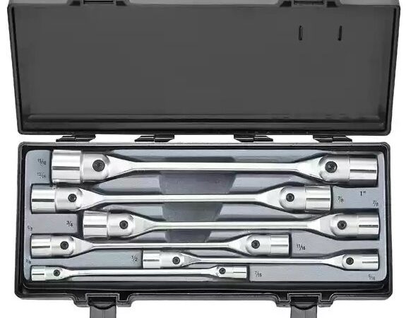 FORCE 6PC HINGED SOCKET WRENCH SET (3/8"X7/16"-15/16"X1")