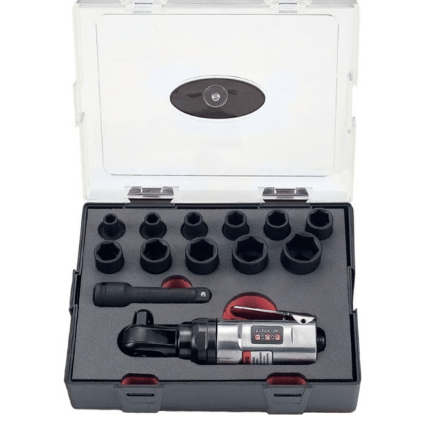 FORCE 13PC 3/8"DR. PALM IMPACT WRENCH & 6PT. SOCKET SET (6-19MM)