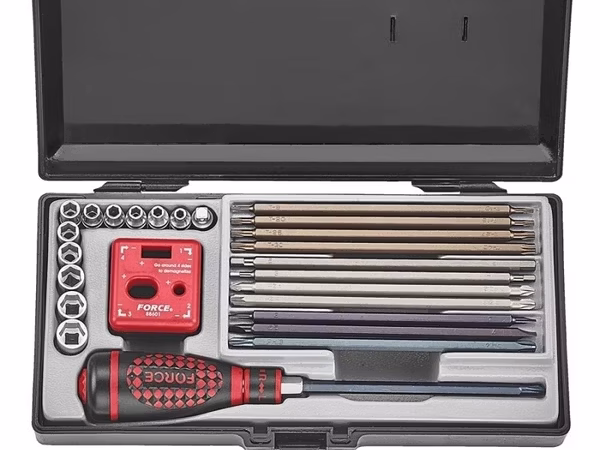 FORCE 26PC RATCHET BIT SPINNER HANDLE SET 1/4"DR 4-12MM