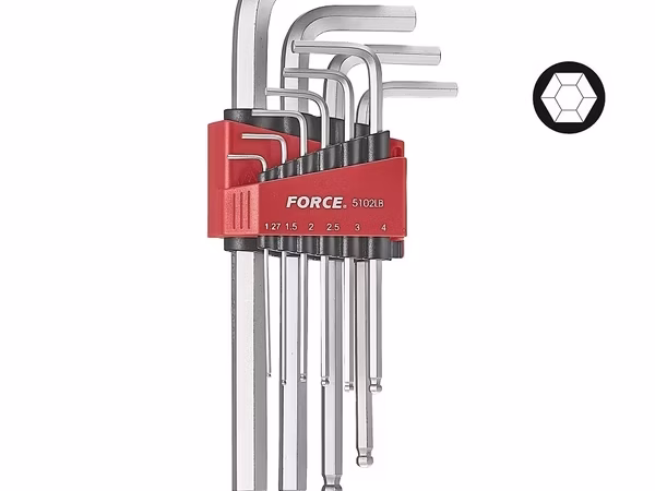 FORCE 10PC LONG HEX BALL POINT KEY SET 1.27-10M