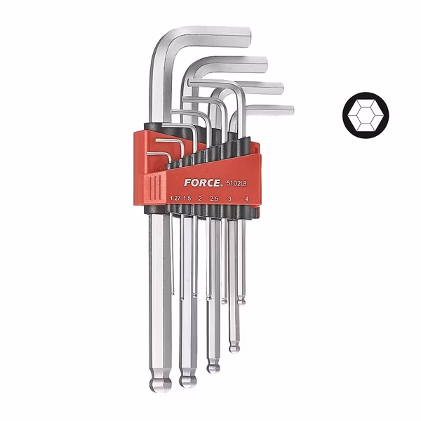 FORCE 10PC LONG HEX BALL POINT KEY SET 1.27-10M