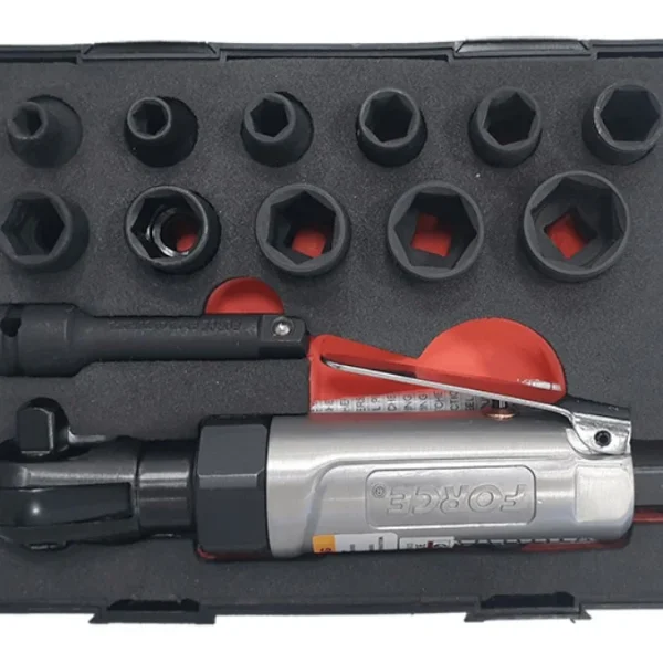 FORCE 13PC 3/8"DR. STUBBY IMPACT WRENCH & 6PT. SOCKET SET (6-19MM)