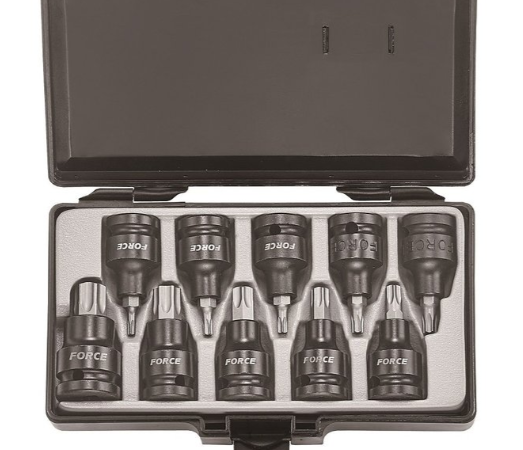 FORCE 10PC 1/2"DR. STAR IMPACT SOCKET BIT SET (T20-T70) (55MML)