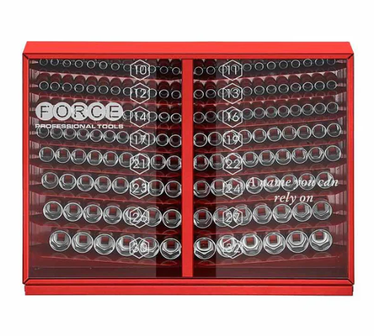 FORCE 163PC 1/2"DR. 6PT DEEP SOCKET SET (13-32MM)