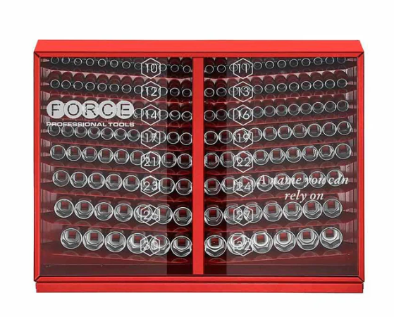 FORCE 163PC 1/2"DR. 12PT SOCKET SET (10-32MM)