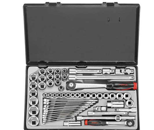 FORCE 59PC 3/8" & 1/2"DR. CABINBOX 6PT. SET (10-32MM)