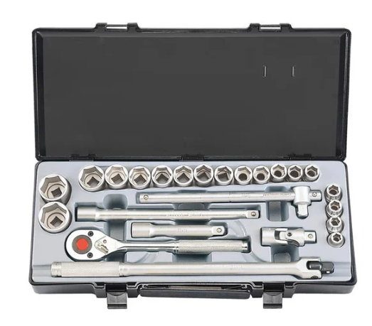 FORCE 24PC 1/2"DR. 6PT SOCKET COMBINATION SET (5/16"-1-1/4")