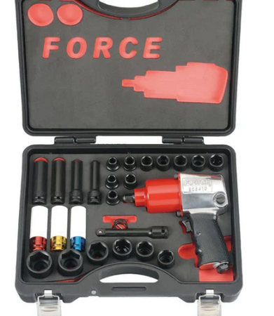 FORCE 29PCS 1/2"DR IMPACT WRENCH & SOCKET SET