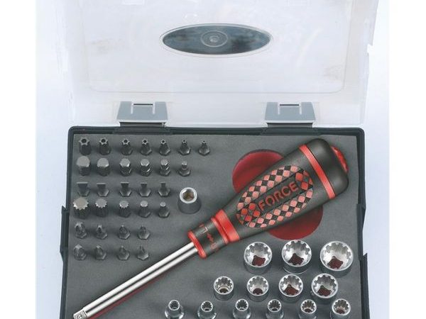 FORCE 46PC RATCHET SPINNER SET 1/4"DR 4-14MM