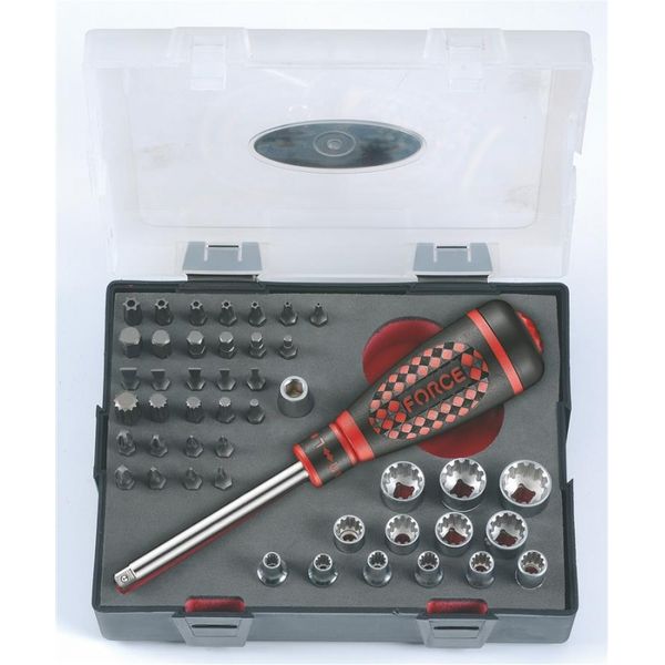 FORCE 46PC RATCHET SPINNER SET 1/4"DR 4-14MM