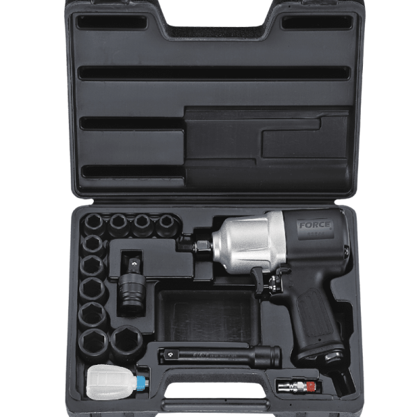 FORCE 14PC 1/2"DR. IMPACT WRENCH 1695NM & 6PT. SOCKET SET (10-24MM)