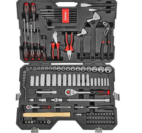 FORCE 118PC 1/4" & 1/2"DR. 6PT. COMBINATION SET (4-32MM)