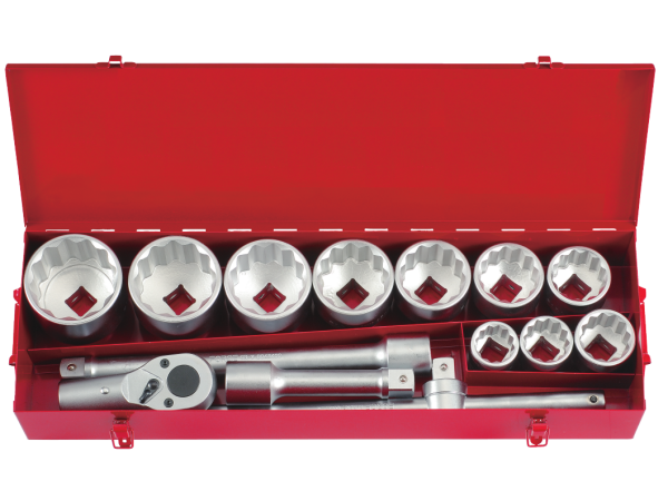 14pc 1"DR. 12pt. Flank socket combination set
