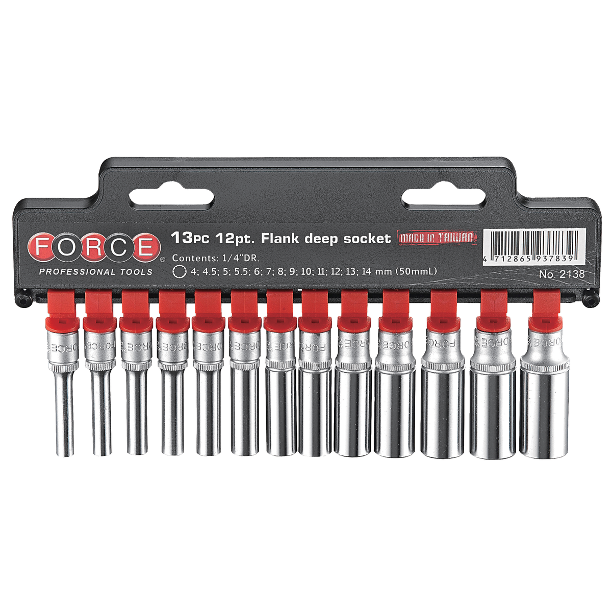 13pc 1/4"DR. Deep socket set