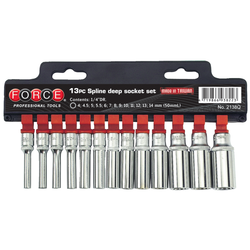 13pc 1/4"DR. Spline deep socket set