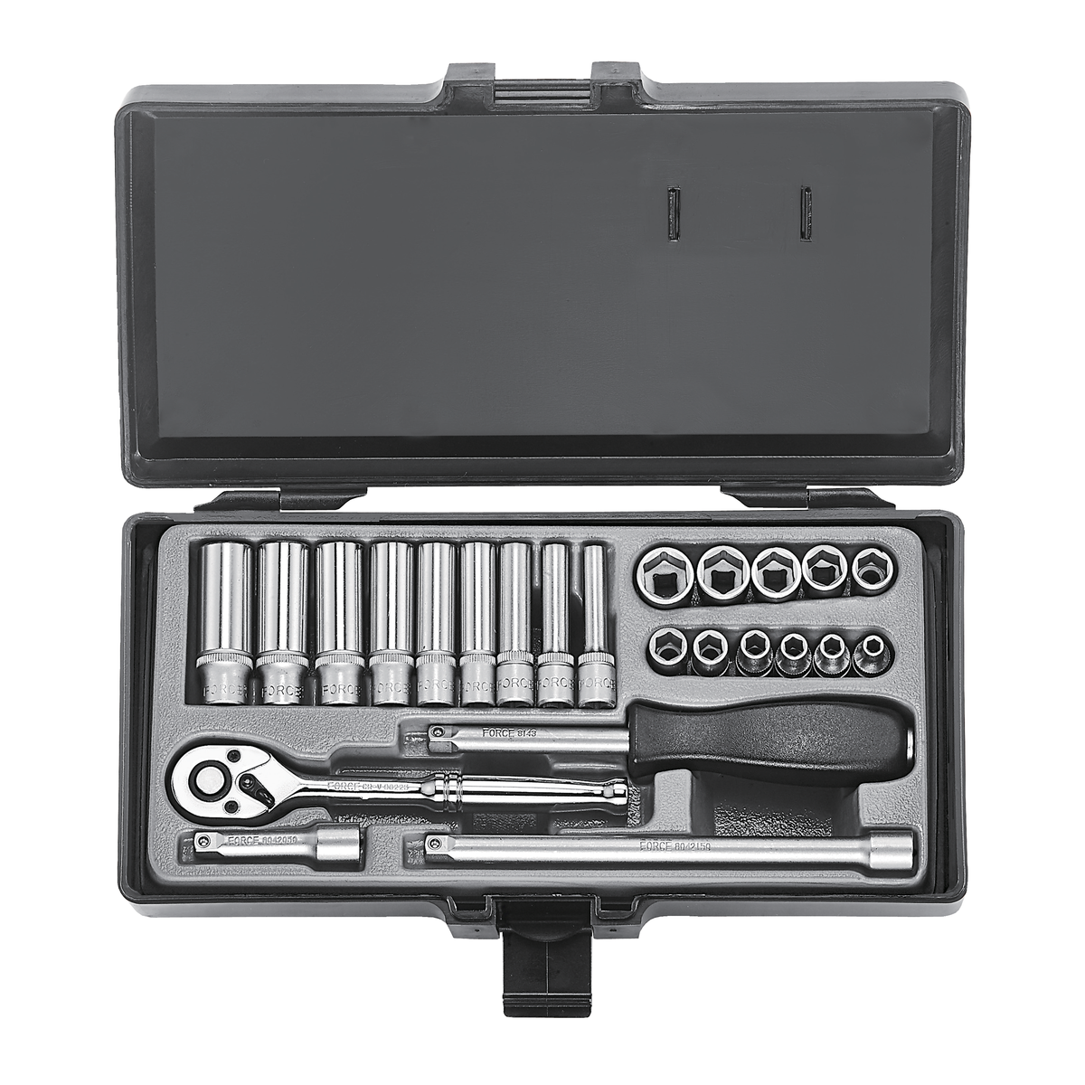 24pc 1/4"DR. 6pt. Flank socket combination set