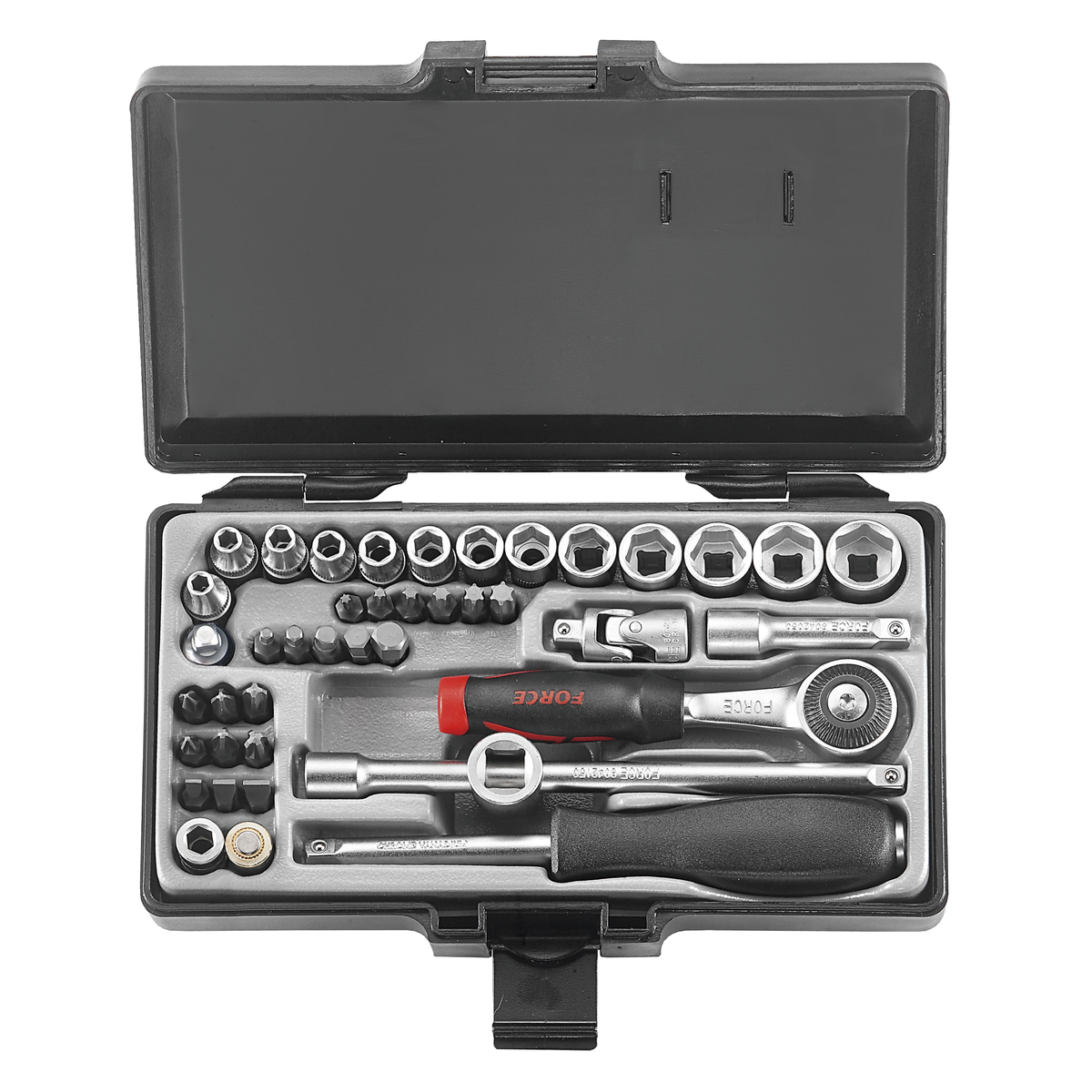 42pc 1/4"DR. 6pt. Flank socket combination set (SAE)