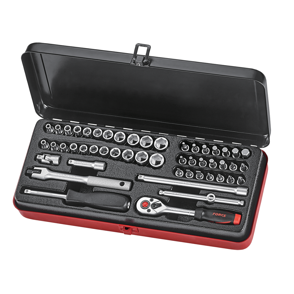 50pc 1/4"DR. 6pt Flank socket combination set (S&M)