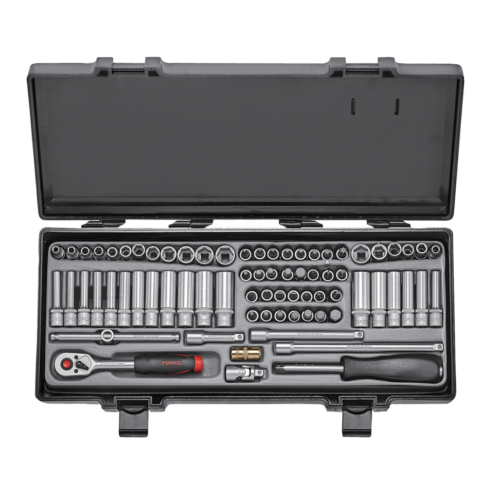 74pc 1/4"DR. 6pt. Flank socket combination set (S&M)