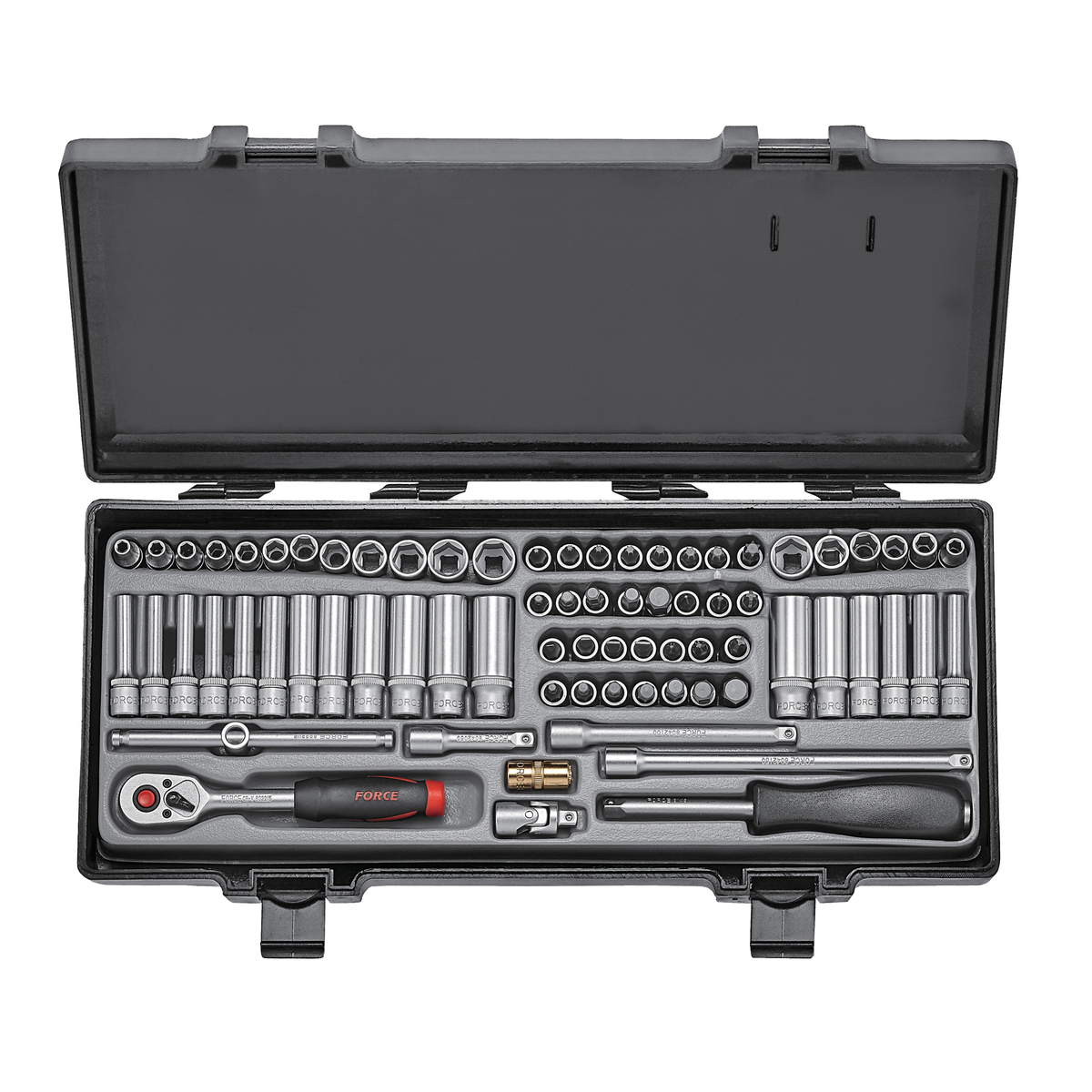 74pc 1/4"DR. 6pt. Flank socket combination set (S&M)