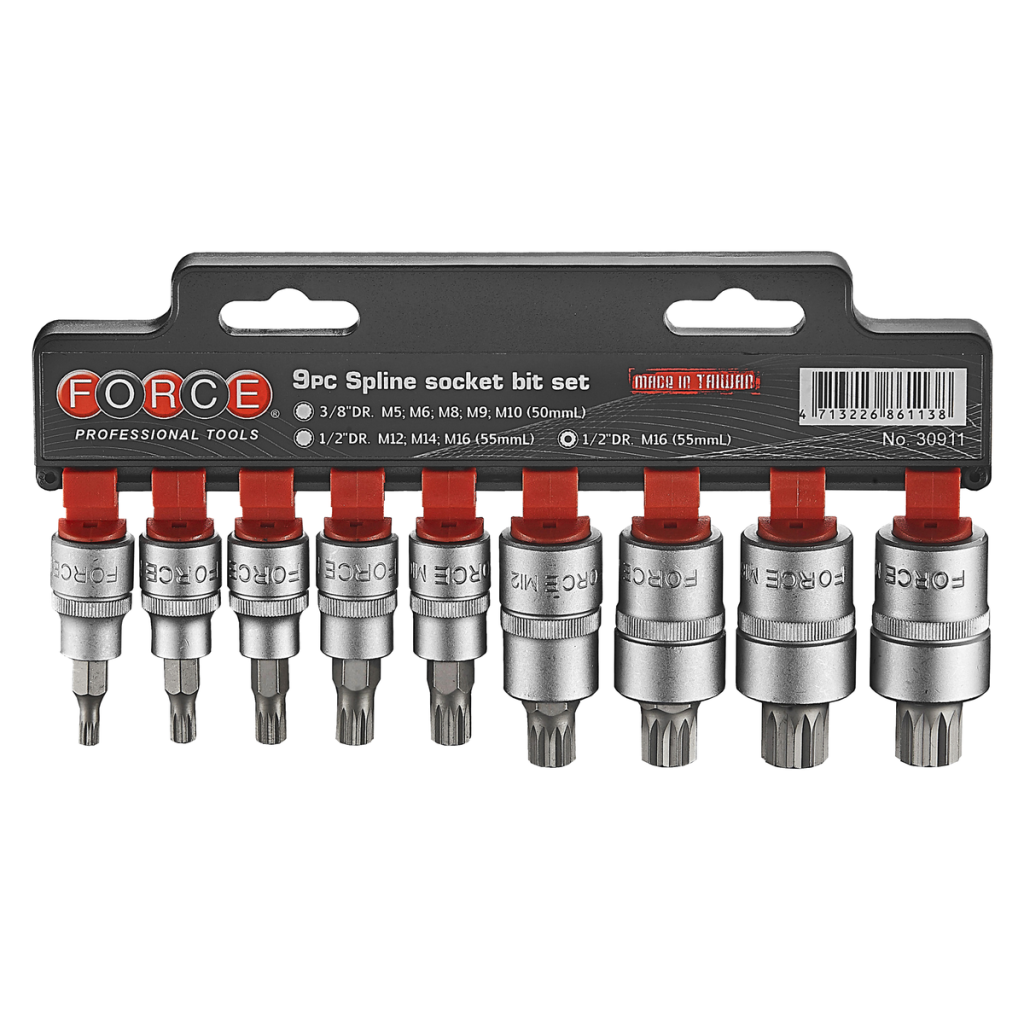 9pc 3/8" & 1/2" Spline socket bit set