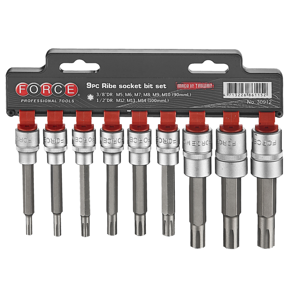 9pc 3/8" & 1/2" Ribe socket bit set
