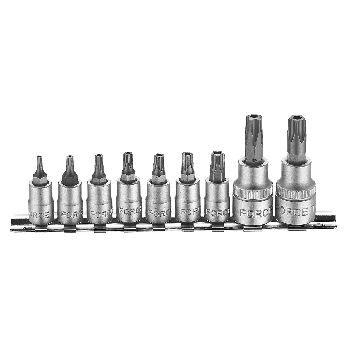 9pc 1/4" & 3/8" Five-sided star tamperproof socket bit set