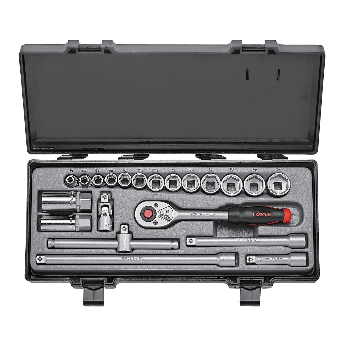 21pc 3/8"DR. 6pt. Flank socket combination set (SAE)