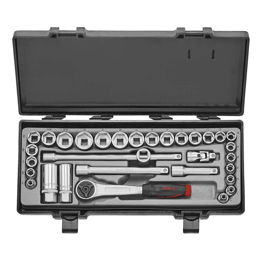 32pc 3/8"DR. 6pt. Flank socket combination set (S&M)