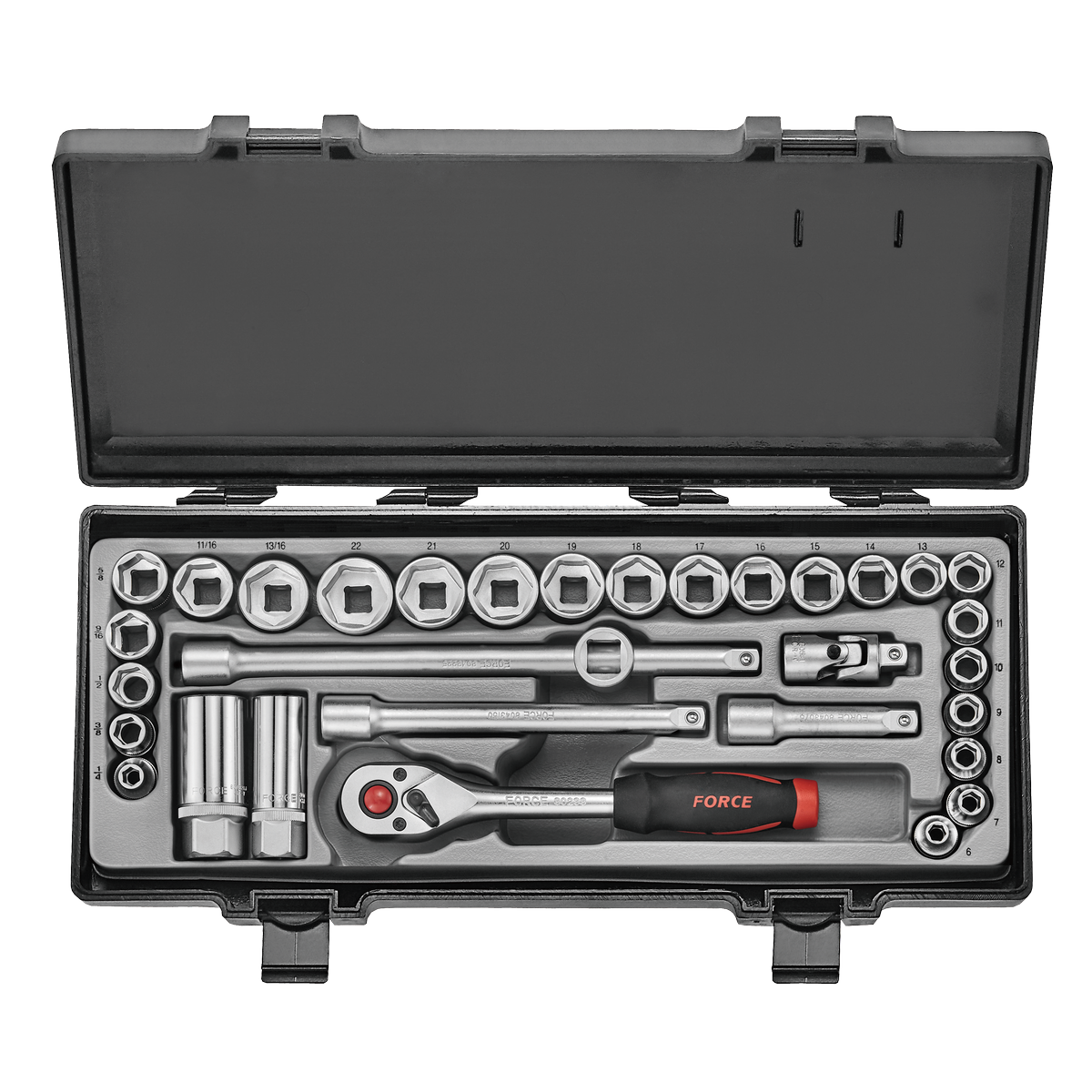 32pc 3/8"DR. 6pt. Flank socket combination set (S&M)
