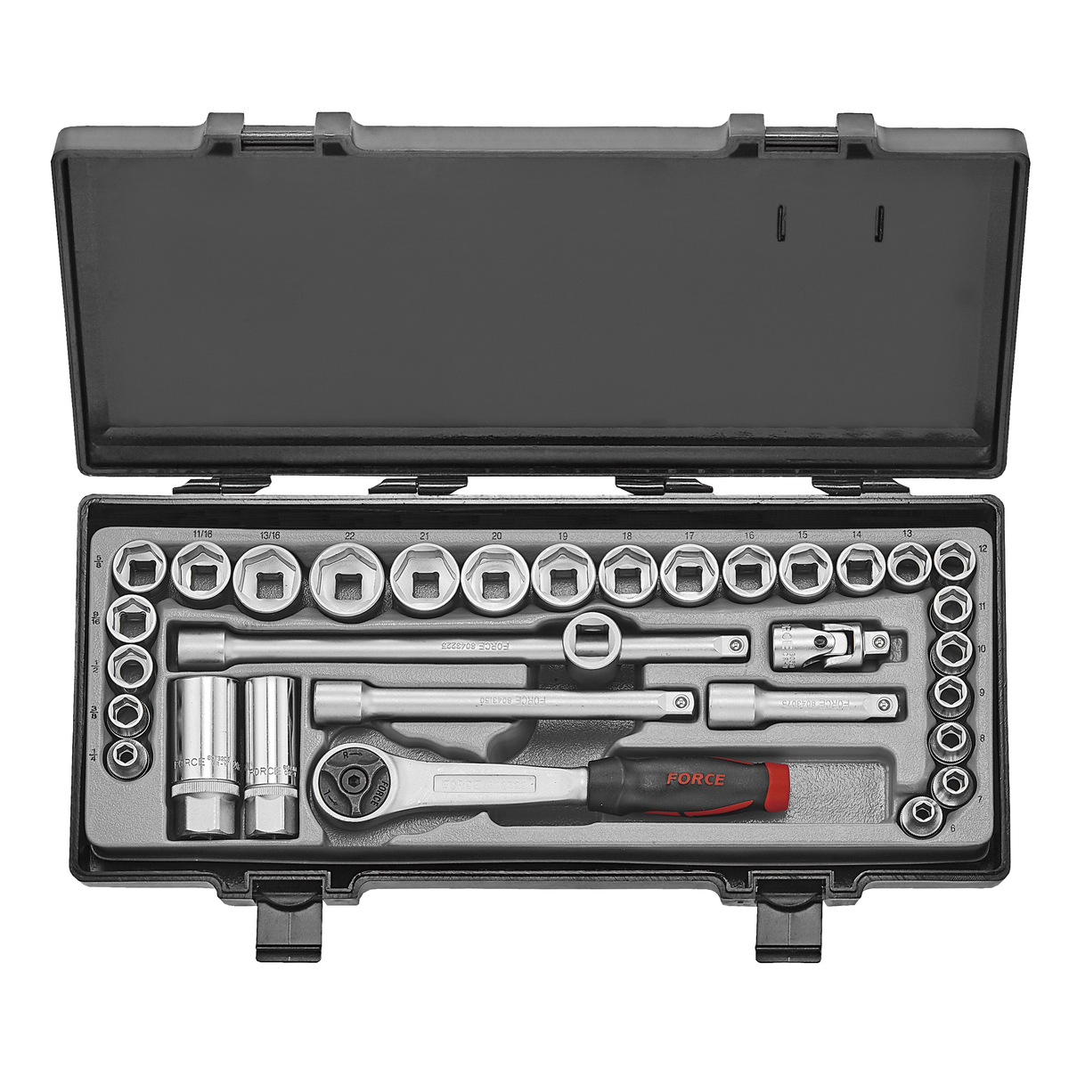 32pc 3/8"DR. 6pt. Flank socket combination set (S&M)