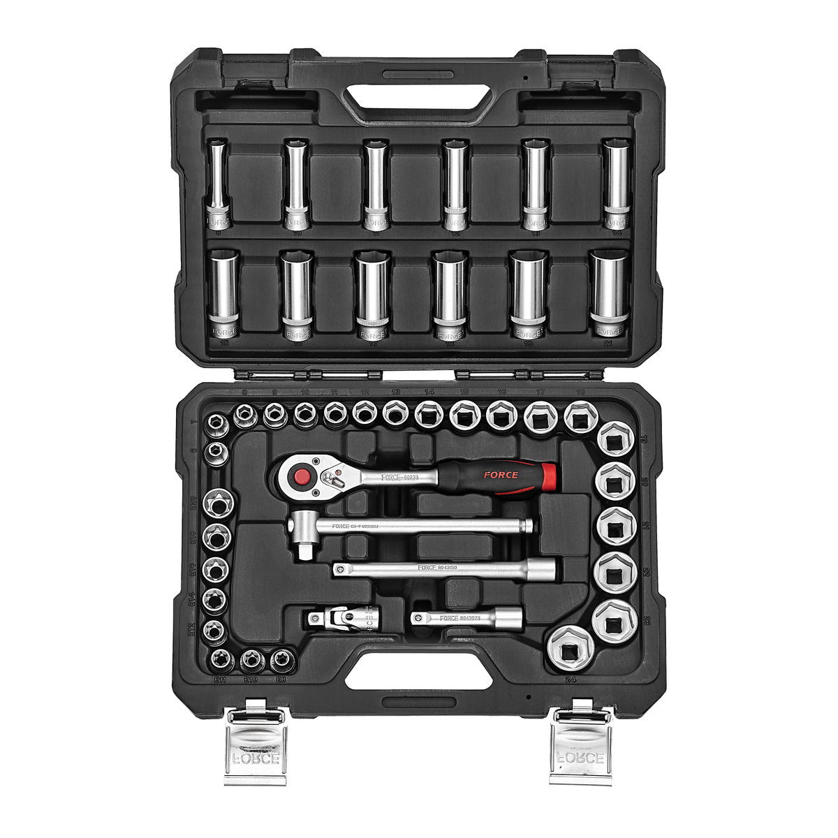 44pc 3/8"DR. 6pt. Flank & star socket combination set
