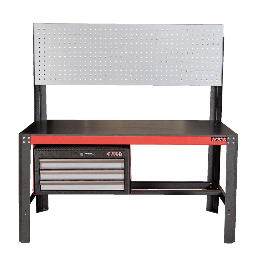 Heavy-duty workbench with drawers & fiberboard