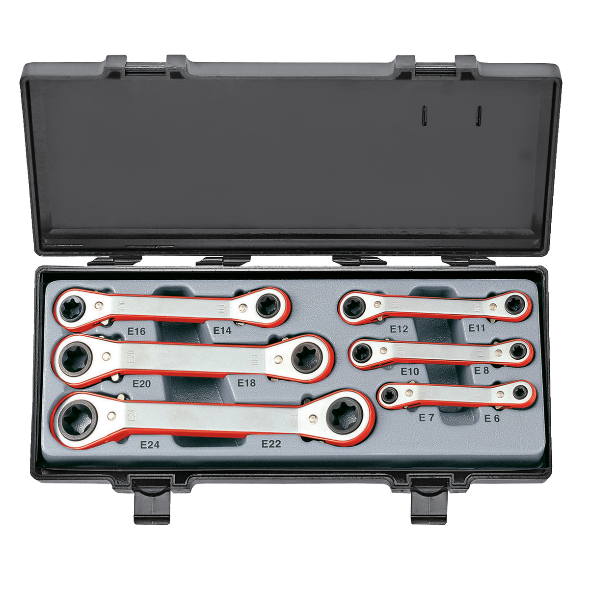 6pc 15º Offset ratchet star wrench set