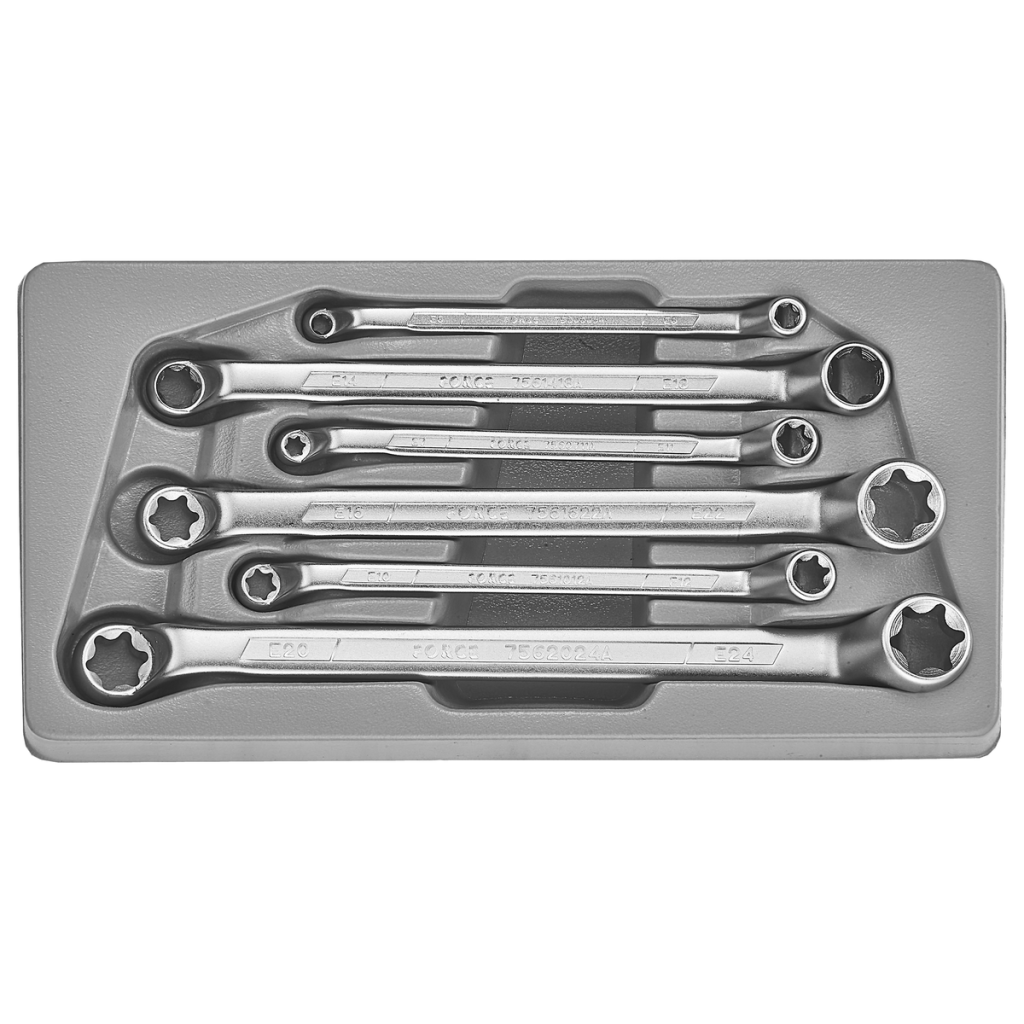 6pc 75º Offset star wrench set