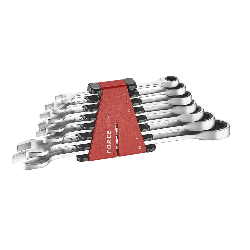 7pc Flat ratchet wrench set