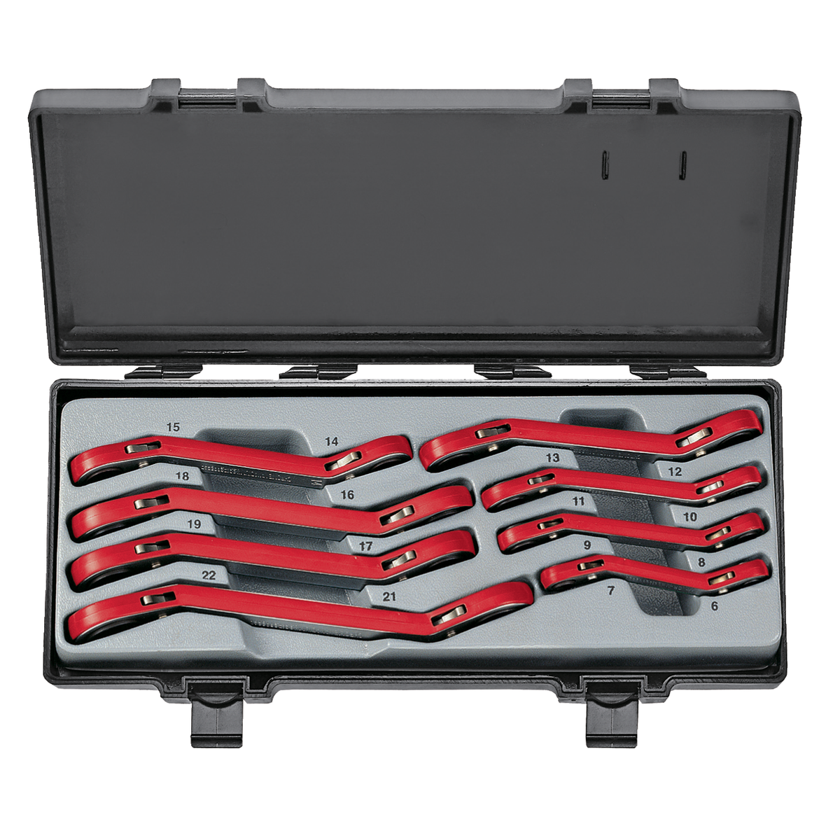 8pc 15º Offset ratchet ring wrench set