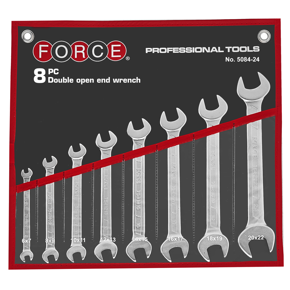 8pc Double open end wrench set