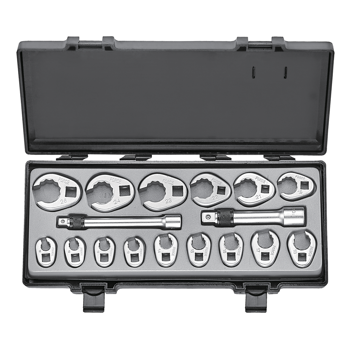 17pc Crowfoot flare nut wrench set