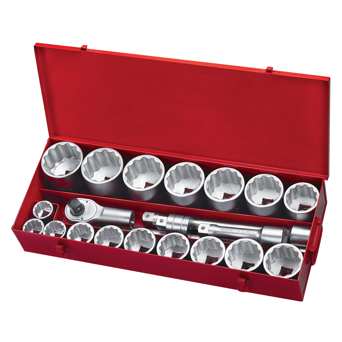 21pc 1"DR. 12pt. Flank socket combination set