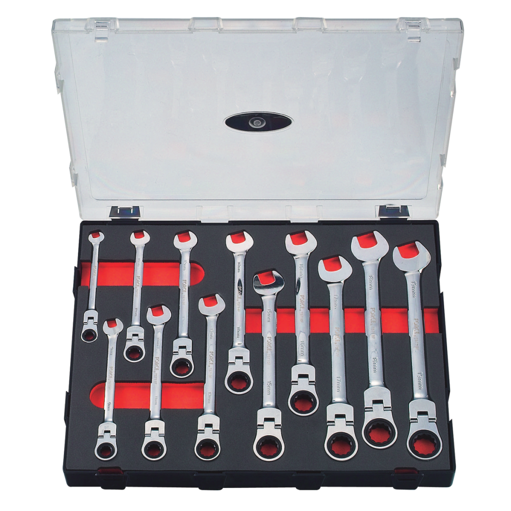 12pc Flexible ratchet wrench set