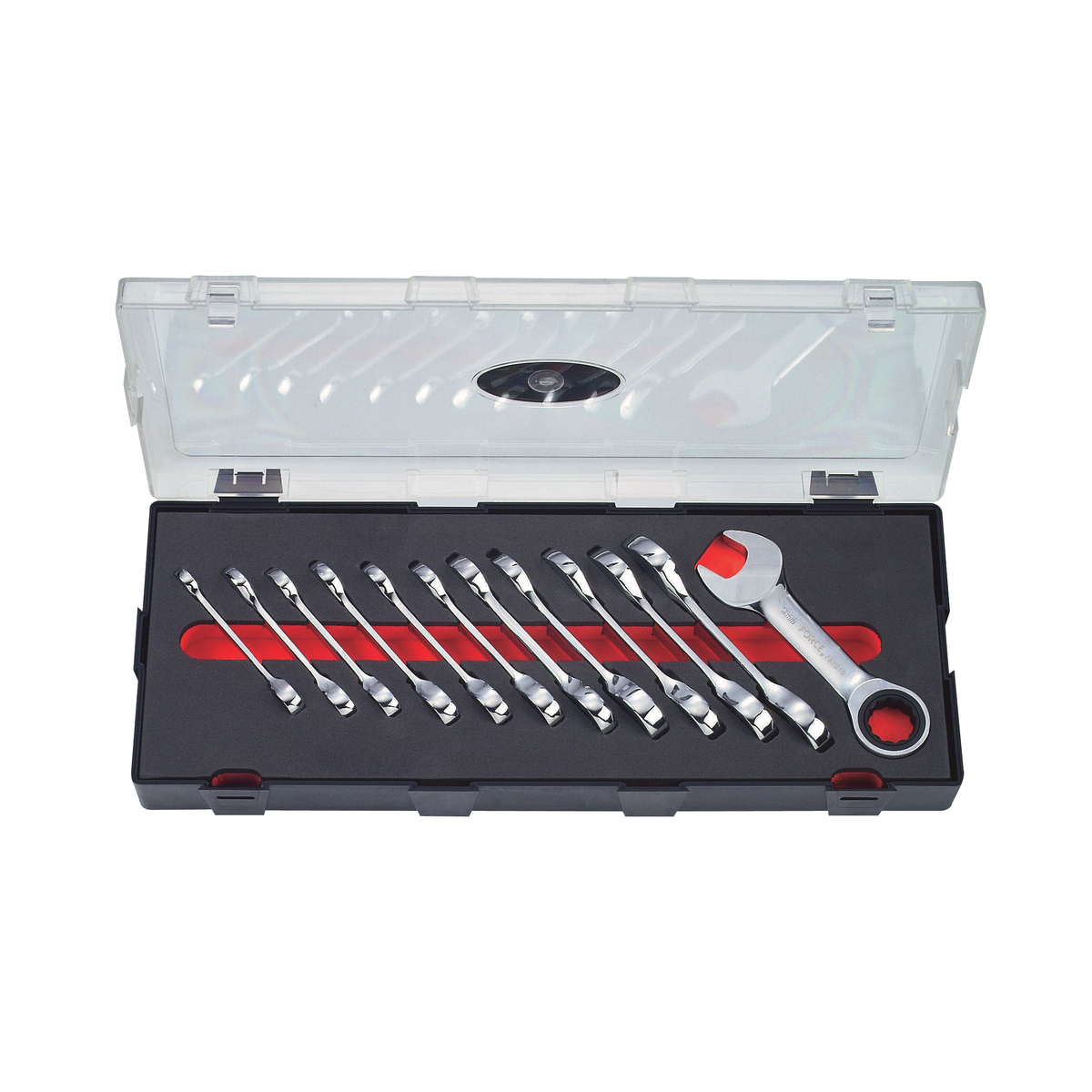 12pc Stubby flat ratchet wrench set