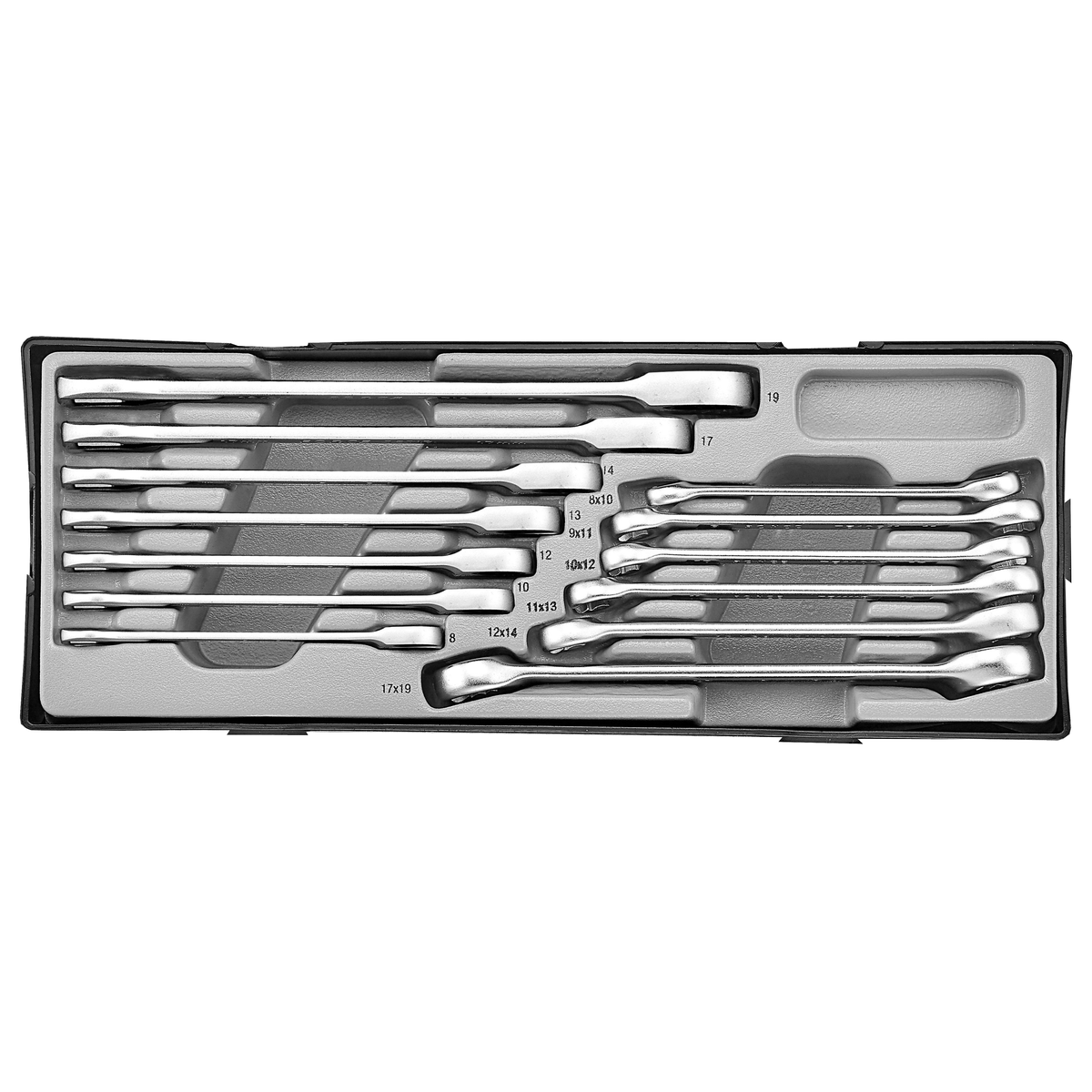 13pc Flat ratchet wrench & flare nut wrench set