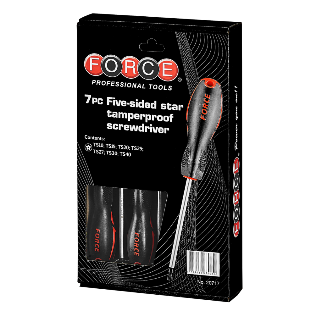 7pc Five-sided star tamperproof screwdriver set
