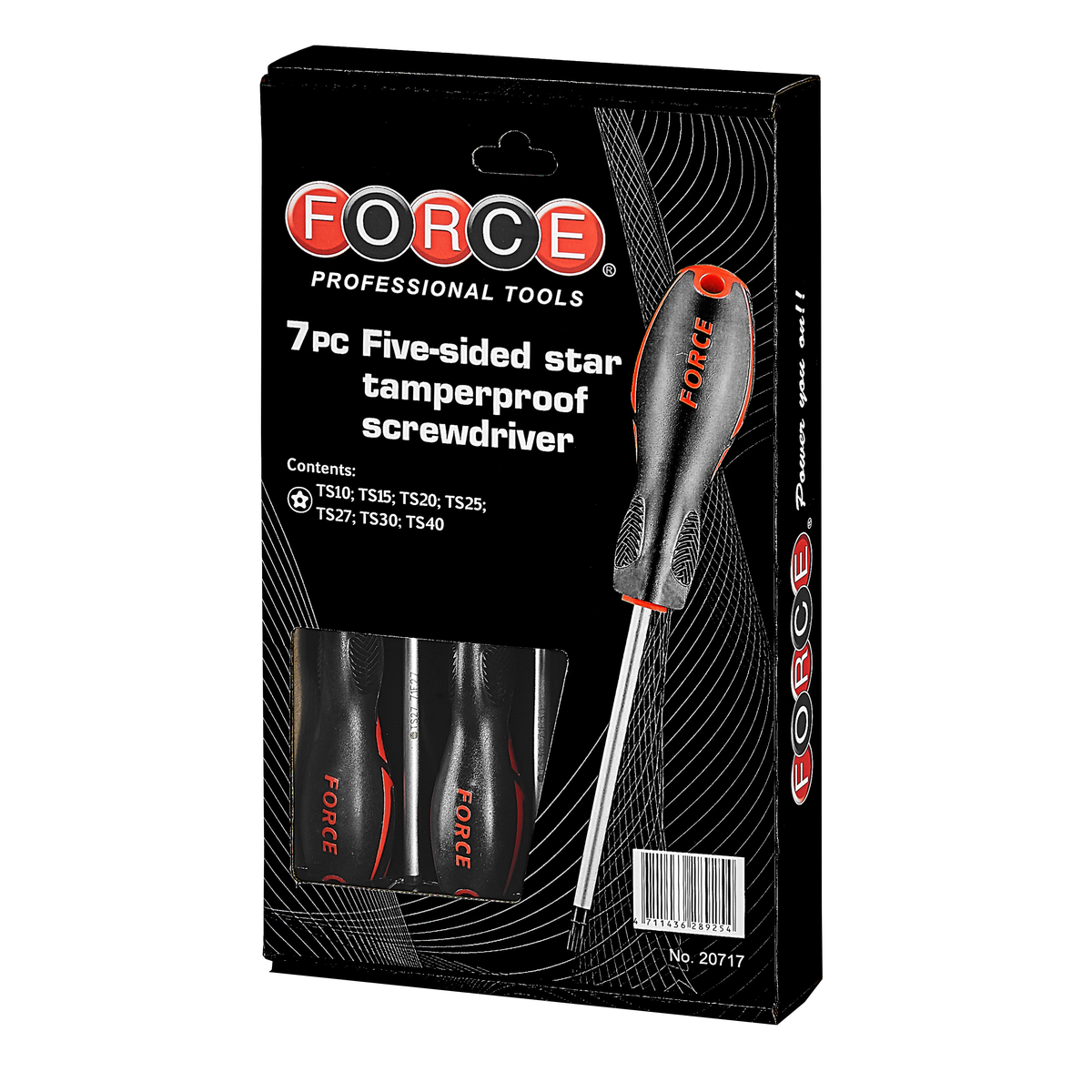 7pc Five-sided star tamperproof screwdriver set