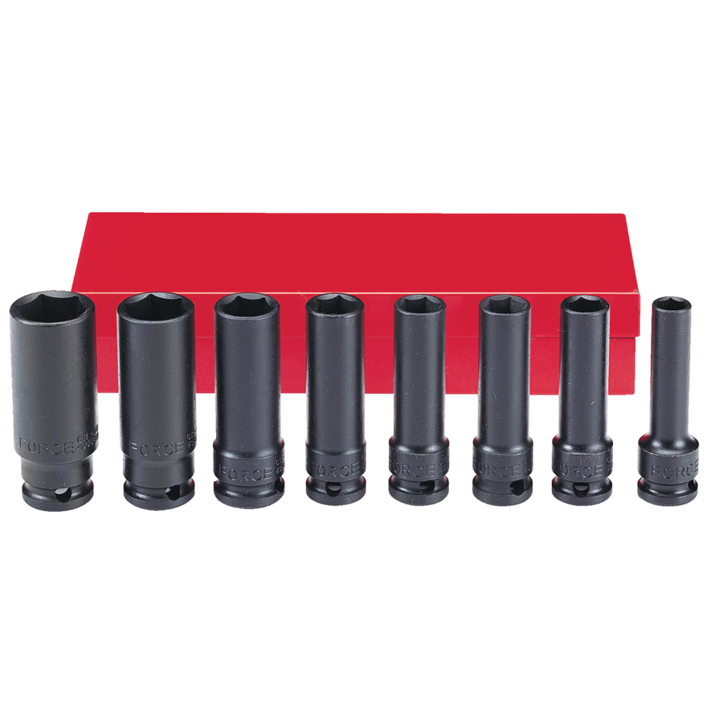 8pc 3/8"DR. 6pt. Flank deep impact socket set (SAE)